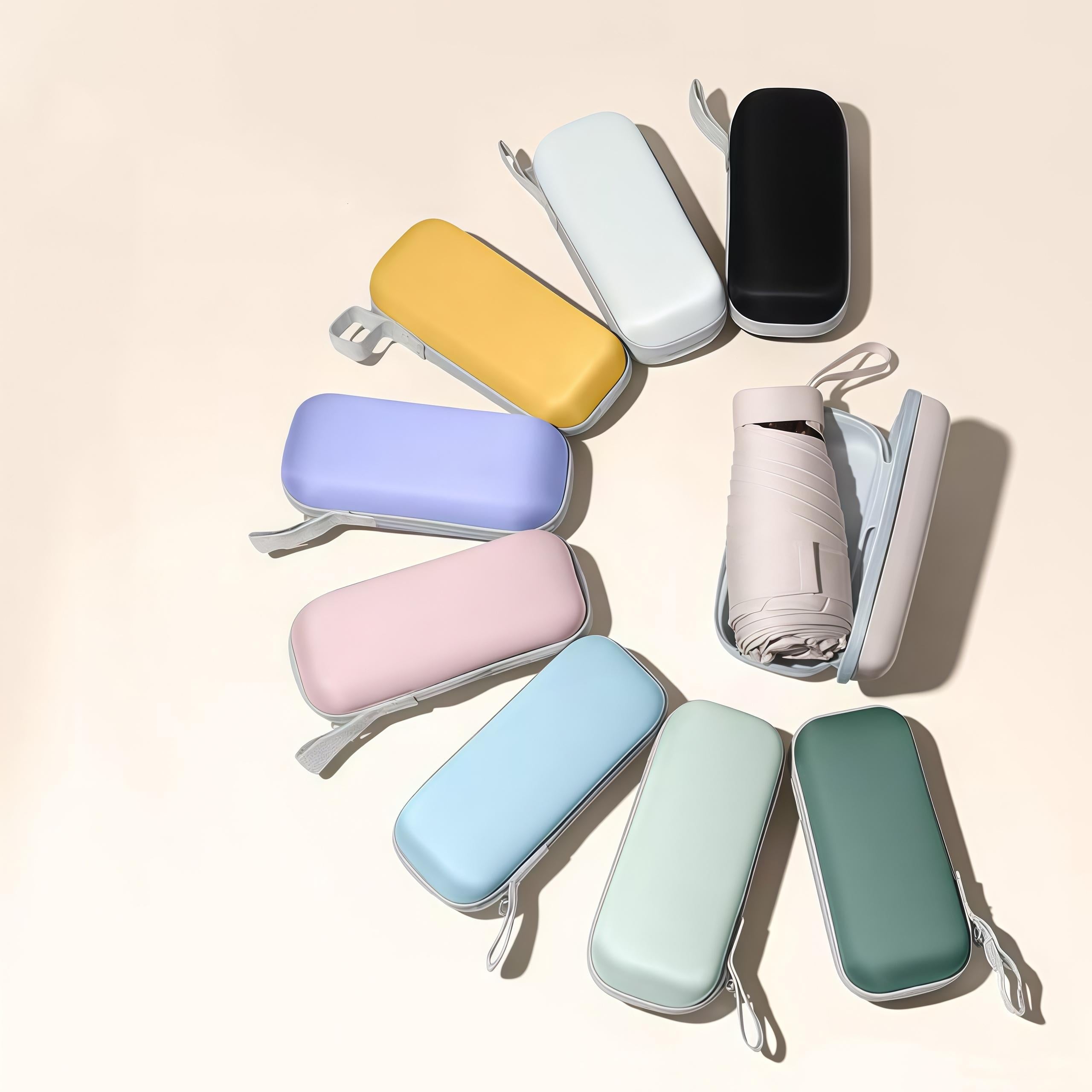 Square folding umbrella - fits palm size and offers all-day protection in any weather condition.