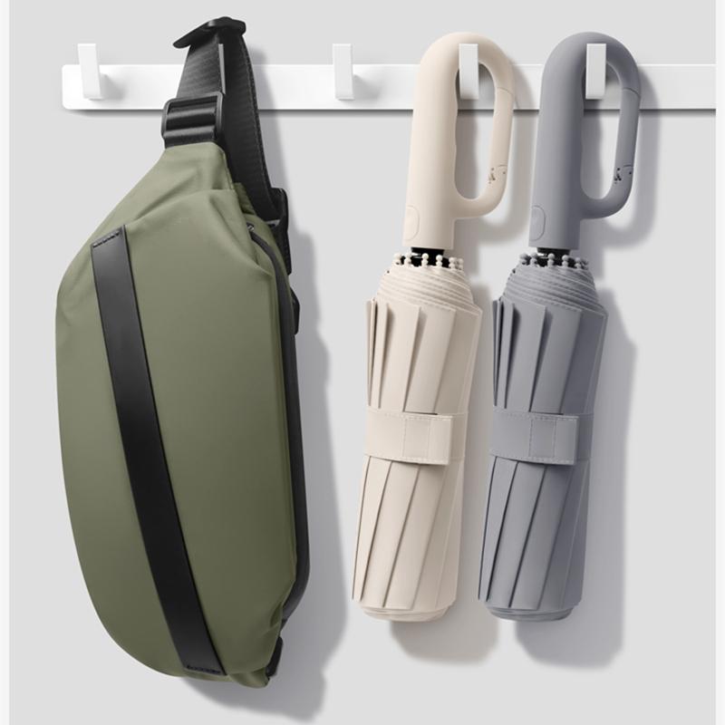 Fully Automatic Buckle Foldable Travel Umbrella for Sun and Rain 42Inch10Bone Lightweight Automatic Opening and Closing Windproof Black