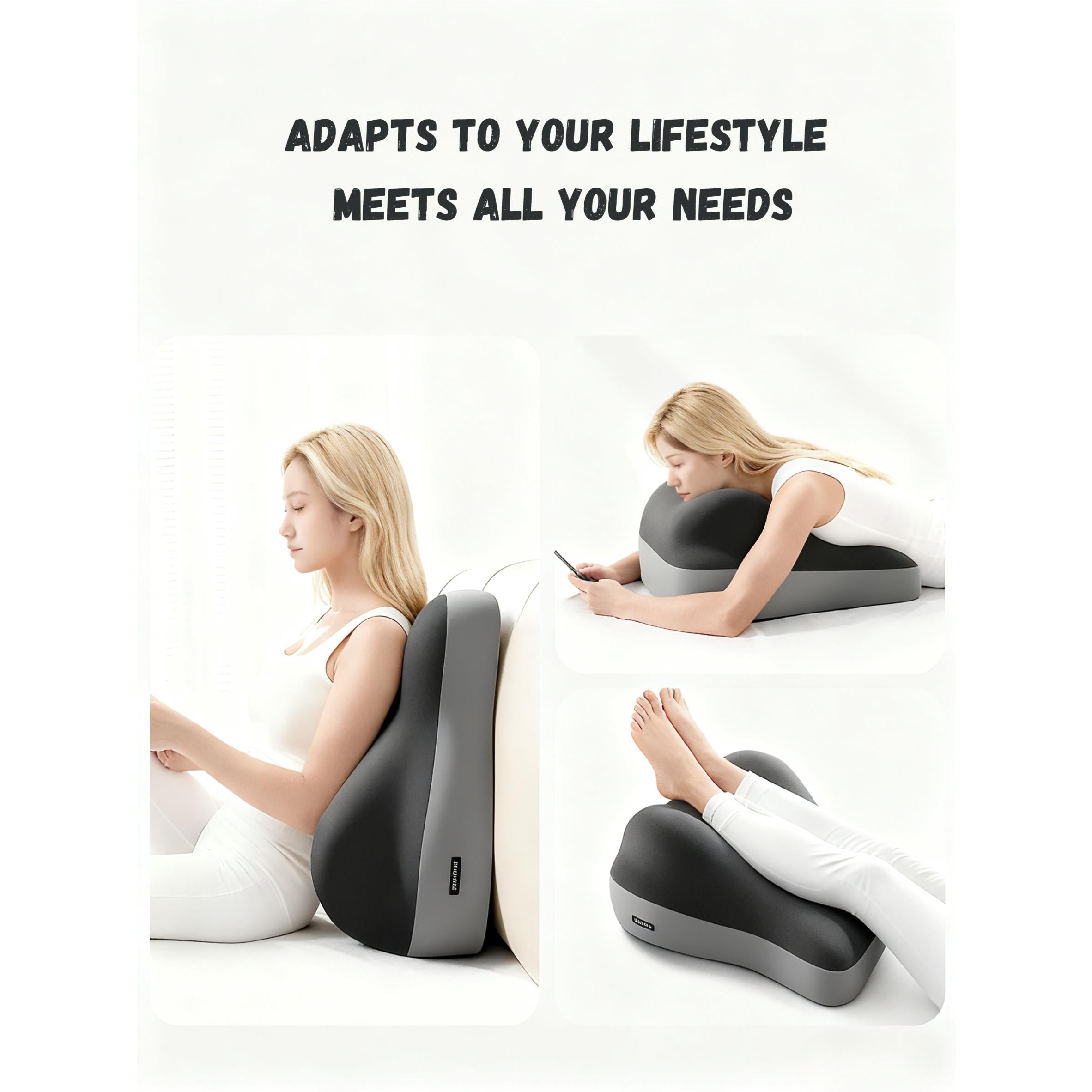 Upgraded Modern Ergonomic Memory Foam Lumbar Cushion Back Pillow Relieve Waist Fatigue Multi-position Use Plank Comfort Cushion
