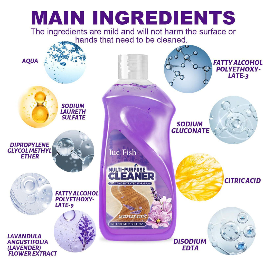 Jue-Fish Multi-functional Floor Cleaner Household Kitchen Bathroom Cleaning Remove Floor Ash and Water Stains