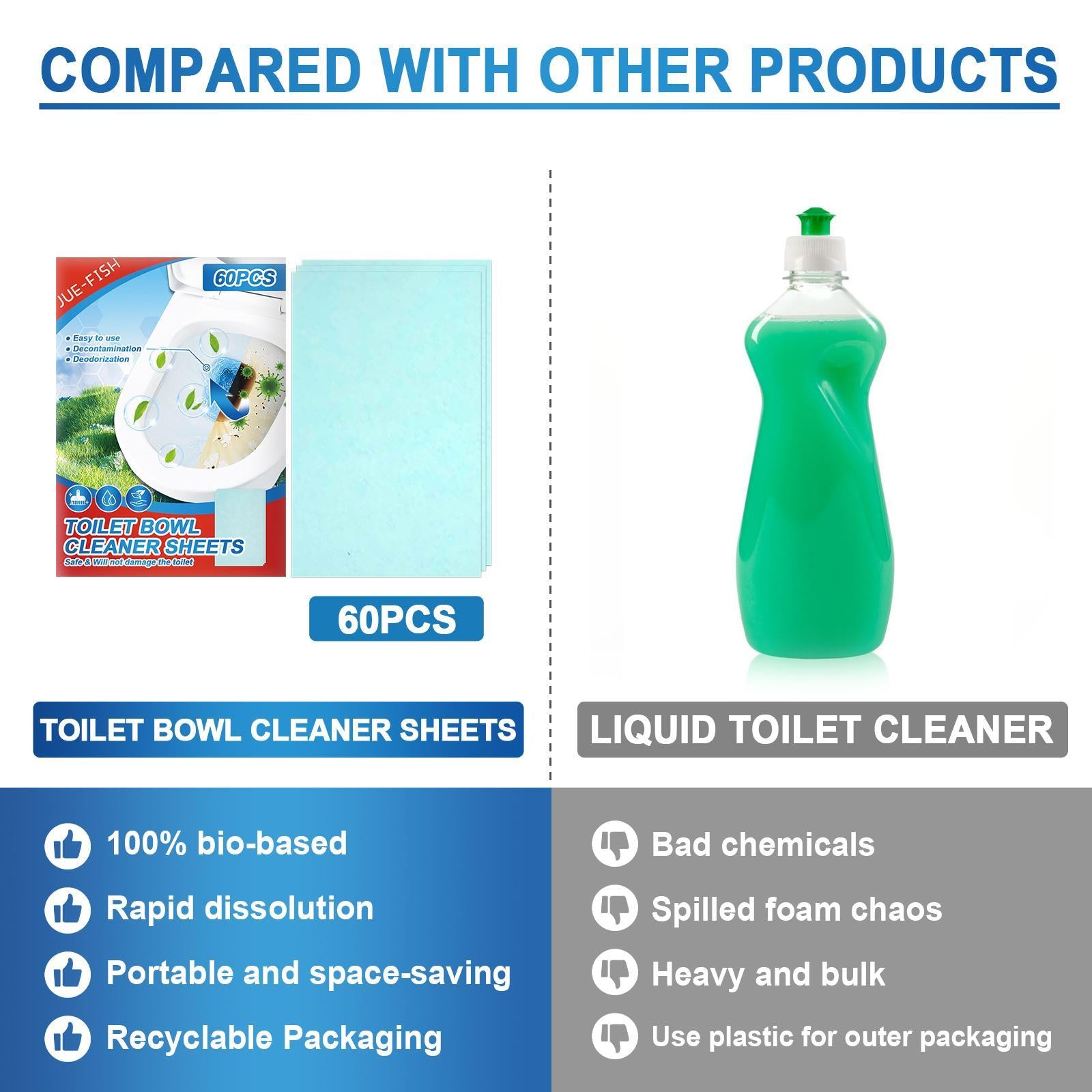 Jueyu Toilet Cleaning Tablets Toilet Deodorizing and Descaling Tablets for Removing Urine Stains and Cleaning Drains