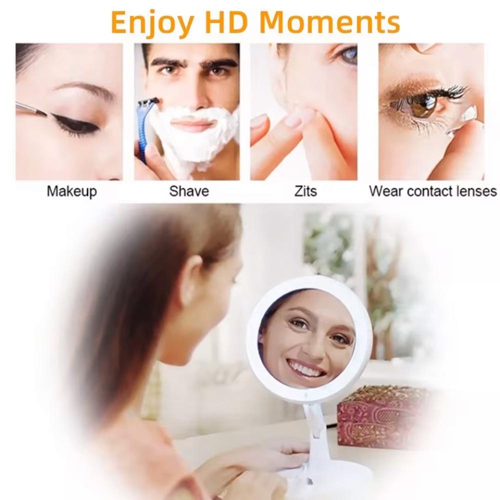 LED Lighted Makeup Mirror High Definition Desktop Vanity Mirror Essential for Girls' Dormitories and Bedrooms