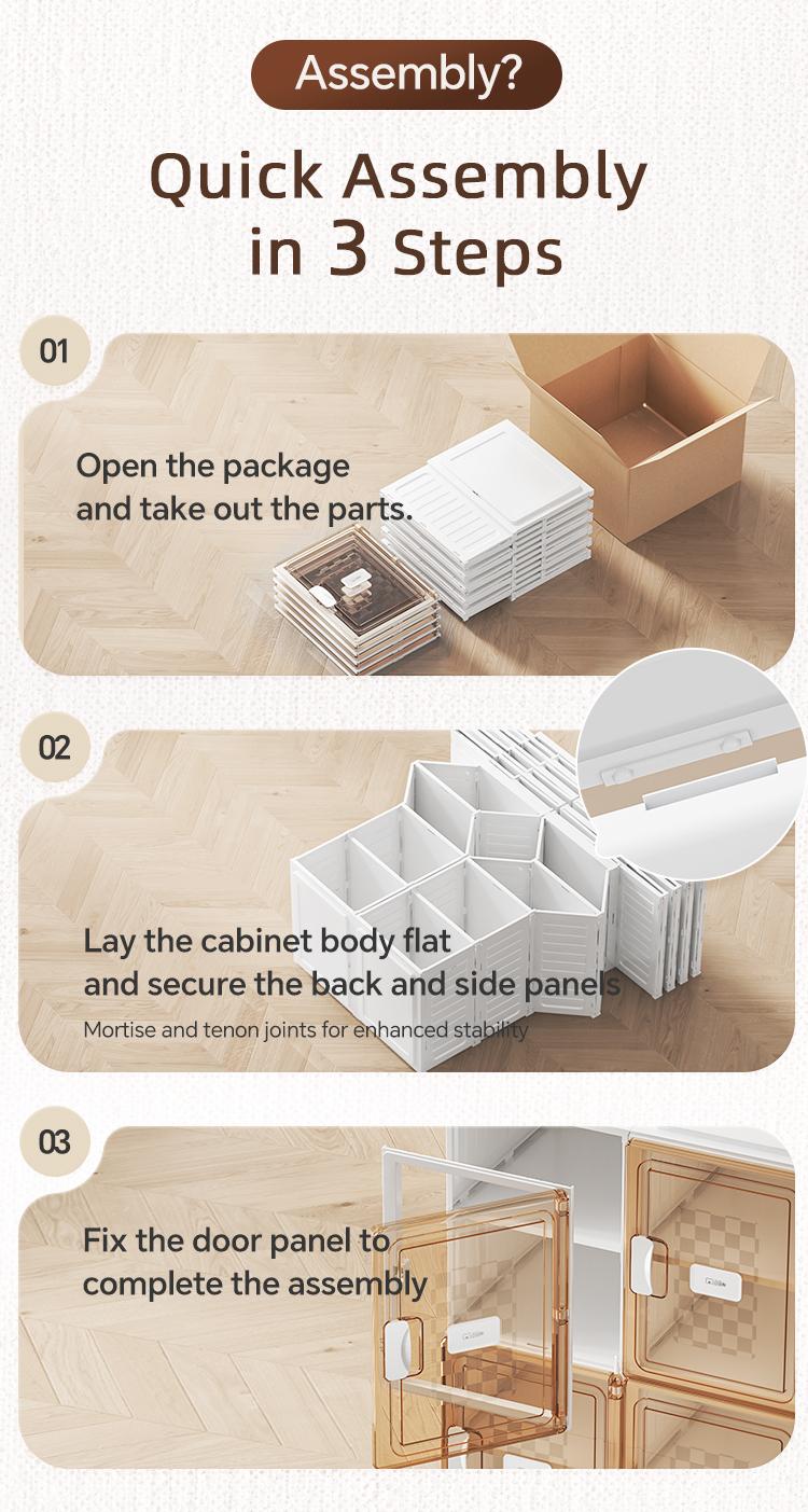 Household Dustproof Multi-Row Multi-Layer Optional Storage Box with Lid Home Storage and Organization Supplies