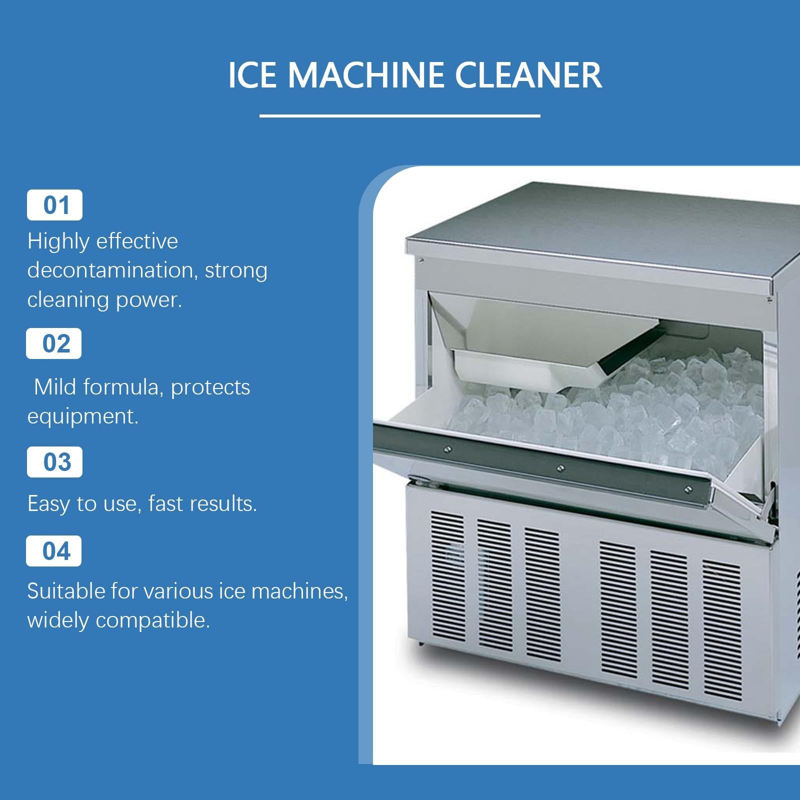 Jack Ho Ice Maker Cleaner，Daily Gentle Cleansing、Descaling, Deodorizing, Stain Removal，Care for Ice Maker
