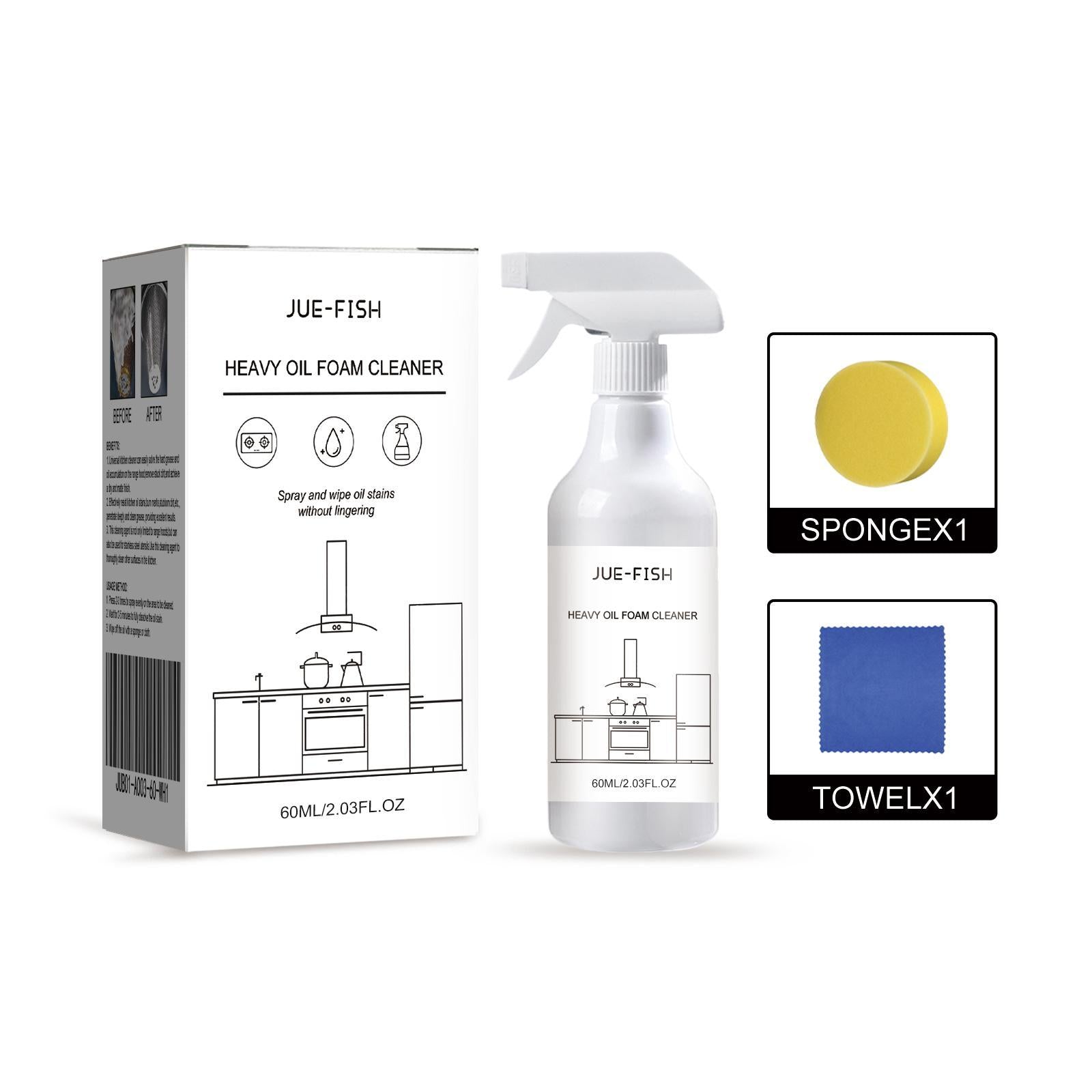 Jueyu Heavy Oil Foam Cleaner，Kitchen Stove Range Hood Sink Grease Remover Cleaner