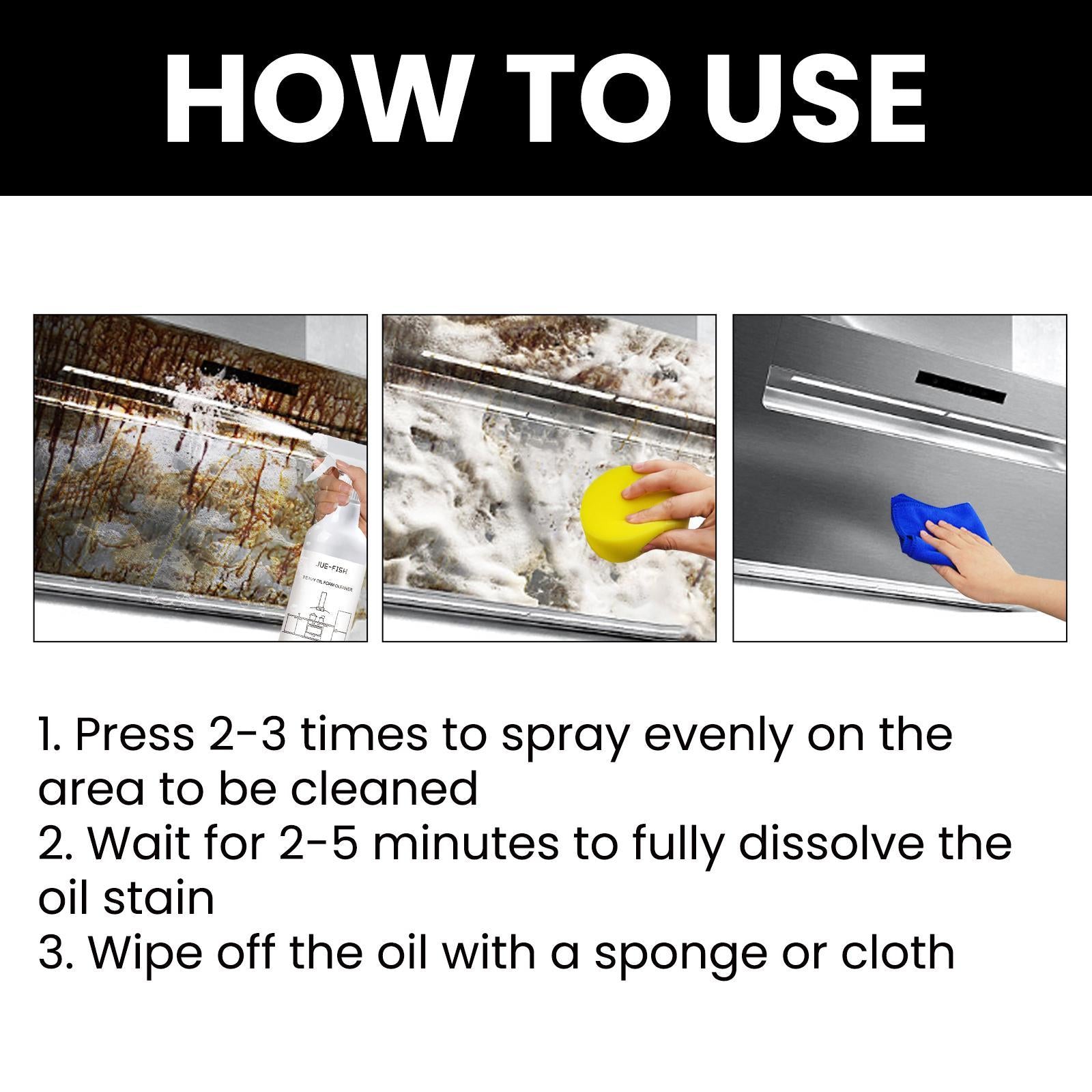 Jueyu Heavy Oil Foam Cleaner，Kitchen Stove Range Hood Sink Grease Remover Cleaner