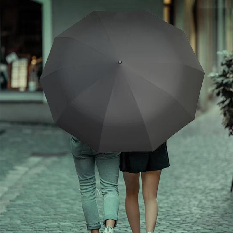 Fully Automatic Buckle Foldable Travel Umbrella for Sun and Rain 42Inch10Bone Lightweight Automatic Opening and Closing Windproof Black