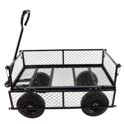 Solid Wheel Tool Trolley Garden Wood Transport Cart
