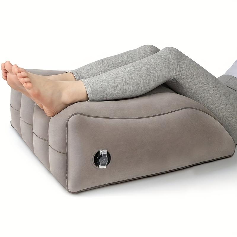 1Personalized Inflatable Leg Elevator Pillow Beige Adjustable Height Soft Wedge Cushion Suitable for sleep reading, medium hardness, form-fitting design Improve blood circulation
