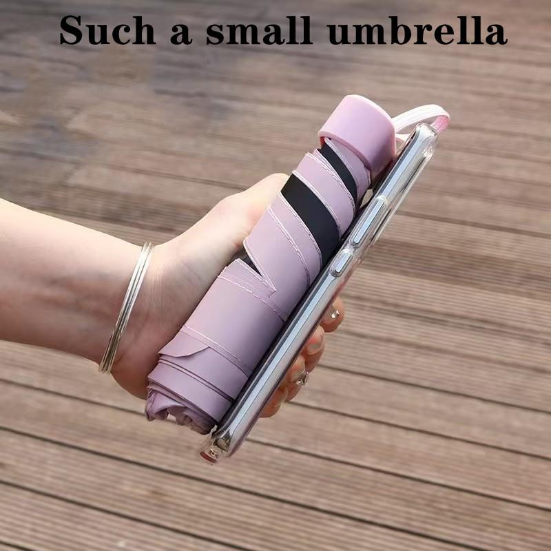 Square folding umbrella - fits palm size and offers all-day protection in any weather condition.