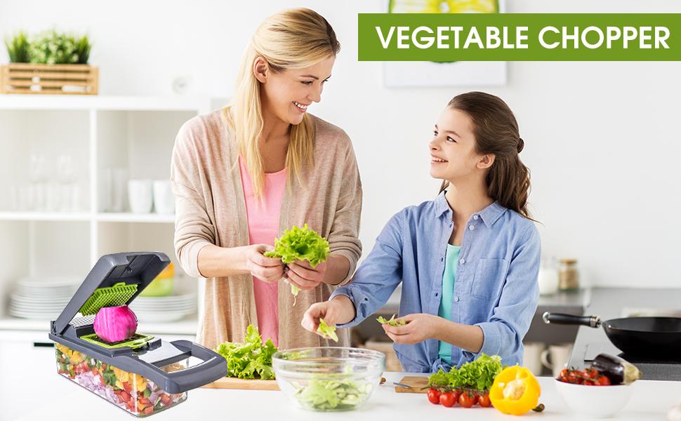 15All-in-one multifunctional vegetable chopper Professional Onion Chopper Slicing and Dicing Cutter 7Blade kitchen essential Easily Prepare Potatoes, Tomatoes, Cucumbers, and Carrots
