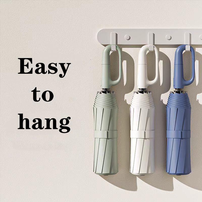 Fully Automatic Buckle Foldable Travel Umbrella for Sun and Rain 42Inch10Bone Lightweight Automatic Opening and Closing Windproof Black