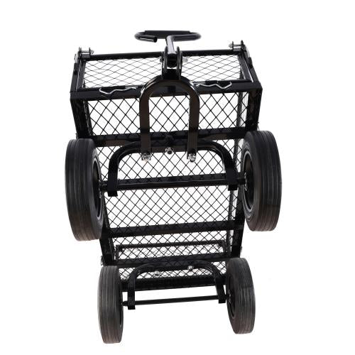 Solid Wheel Tool Trolley Garden Wood Transport Cart