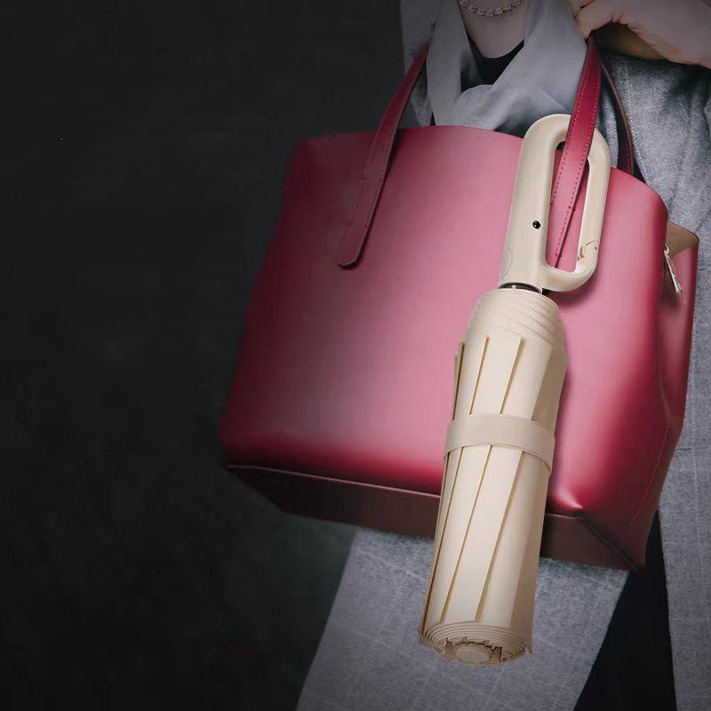 Fully Automatic Buckle Foldable Travel Umbrella for Sun and Rain 42Inch10Bone Lightweight Automatic Opening and Closing Windproof Black