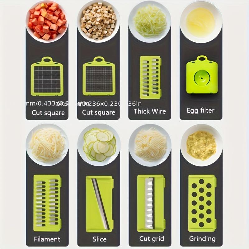15All-in-one multifunctional vegetable chopper Professional Onion Chopper Slicing and Dicing Cutter 7Blade kitchen essential Easily Prepare Potatoes, Tomatoes, Cucumbers, and Carrots