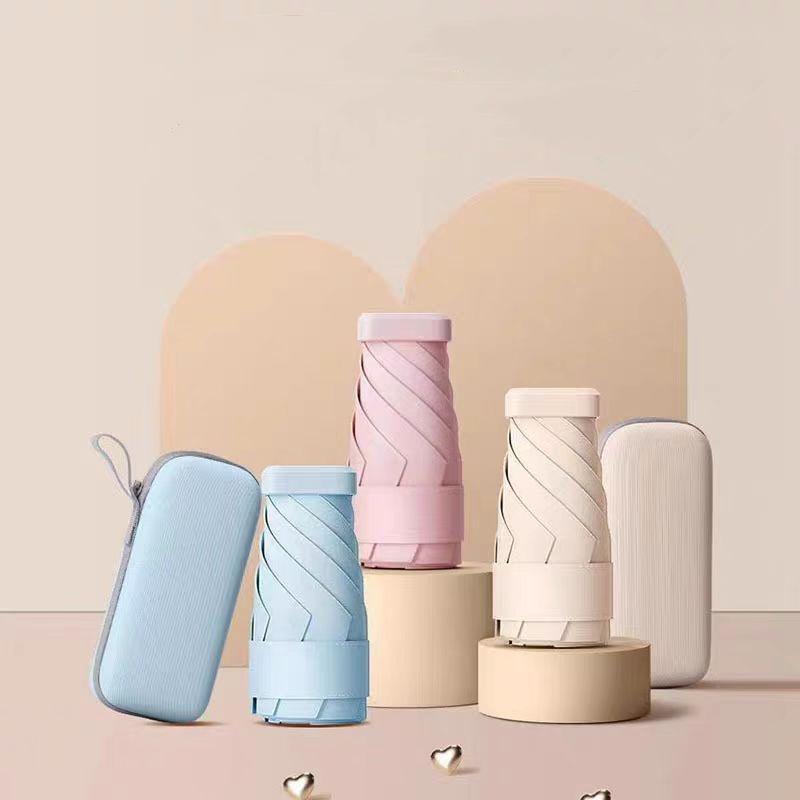 Square folding umbrella - fits palm size and offers all-day protection in any weather condition.