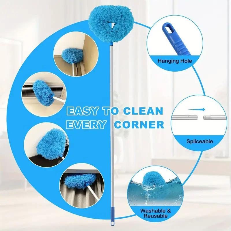 Household Cleaning Tool,Ceiling Fan Cleaner Duster with Extension Pole,Duster for Ceiling Fan Blades, Dust Removal Brush Household ltems,Removable Washable Microfiber Ceiling Fan Duster,for Dust Pet Hair, House Cleaning Home CareSupplies