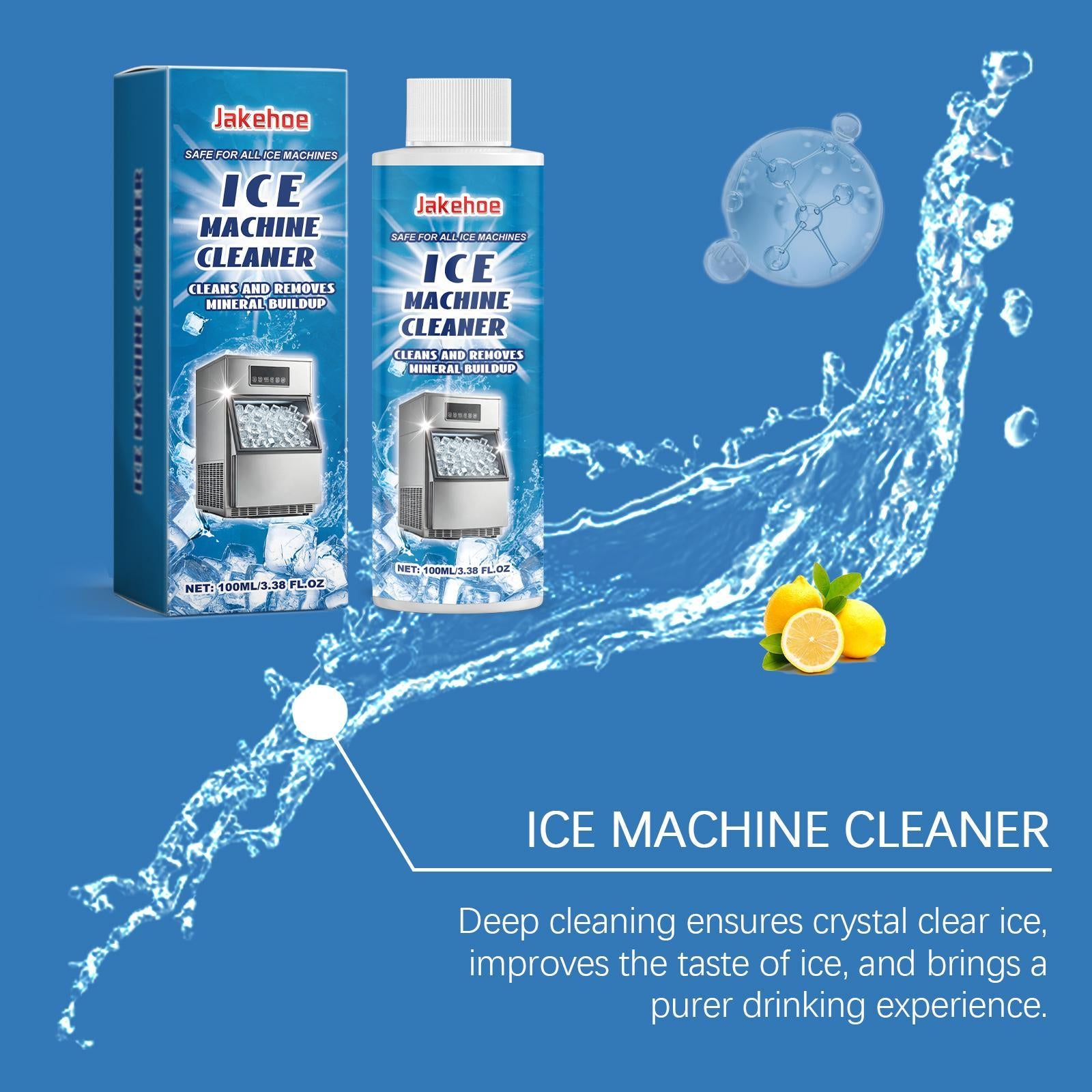 Jack Ho Ice Maker Cleaner，Daily Gentle Cleansing、Descaling, Deodorizing, Stain Removal，Care for Ice Maker