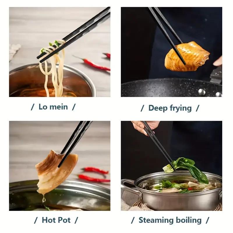 5Double Antibacterial Food Grade PET+Glass fiber alloy chopsticks with silver ions High-quality Reusable Non-slip Japanese-style Chinese Chopsticks Cooking Edible Gift Box