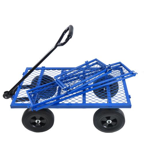 Solid Wheel Tool Trolley Garden Wood Transport Cart