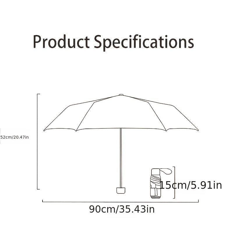 Square folding umbrella - fits palm size and offers all-day protection in any weather condition.