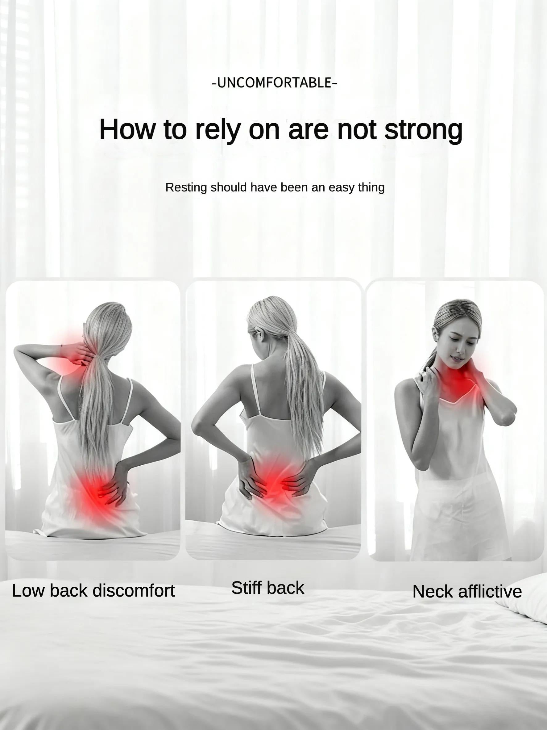 Upgraded Modern Ergonomic Memory Foam Lumbar Cushion Back Pillow Relieve Waist Fatigue Multi-position Use Plank Comfort Cushion