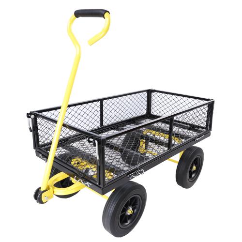 Solid Wheel Tool Trolley Garden Wood Transport Cart