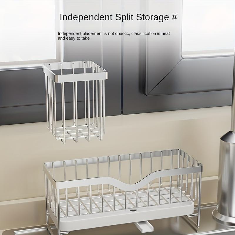 1Kitchen Household Draining Rack Wall-mounted multifunctional draining rack Multi-layer Carbon Steel Cleaning Supplies Storage Rack