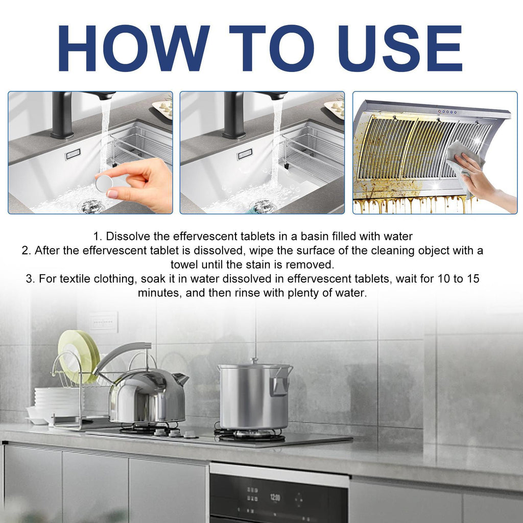 Jieke Multi-Purpose Biological Enzyme Cleaning Tablets Bathroom Kitchen Multi-Functional Stain Cleaning Stainless Steel Rust Remover