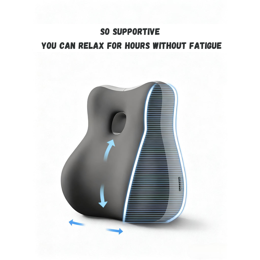 Upgraded Modern Ergonomic Memory Foam Lumbar Cushion Back Pillow Relieve Waist Fatigue Multi-position Use Plank Comfort Cushion