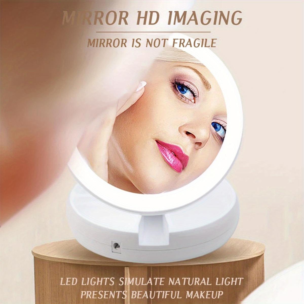 LED Lighted Makeup Mirror High Definition Desktop Vanity Mirror Essential for Girls' Dormitories and Bedrooms