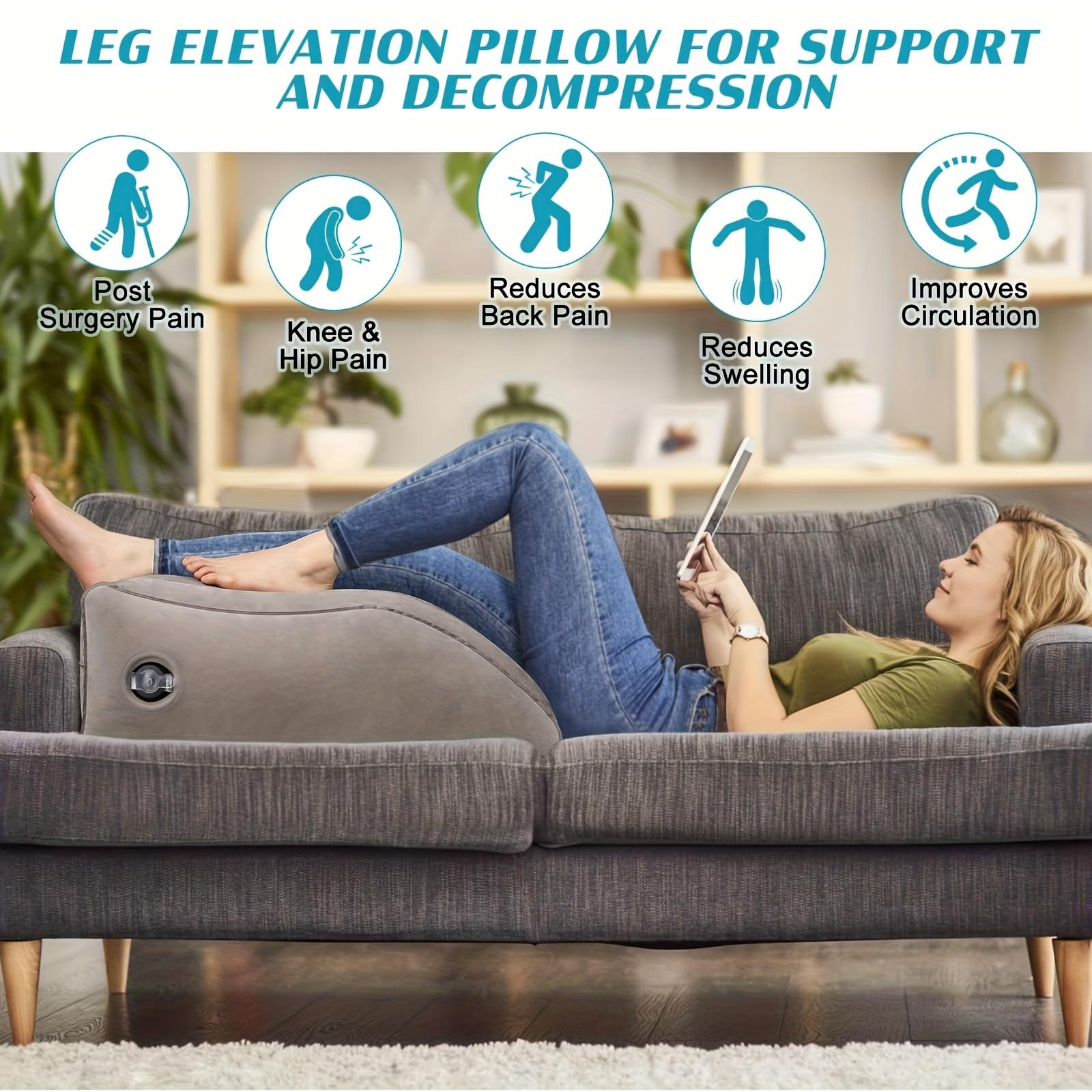 1Personalized Inflatable Leg Elevator Pillow Beige Adjustable Height Soft Wedge Cushion Suitable for sleep reading, medium hardness, form-fitting design Improve blood circulation