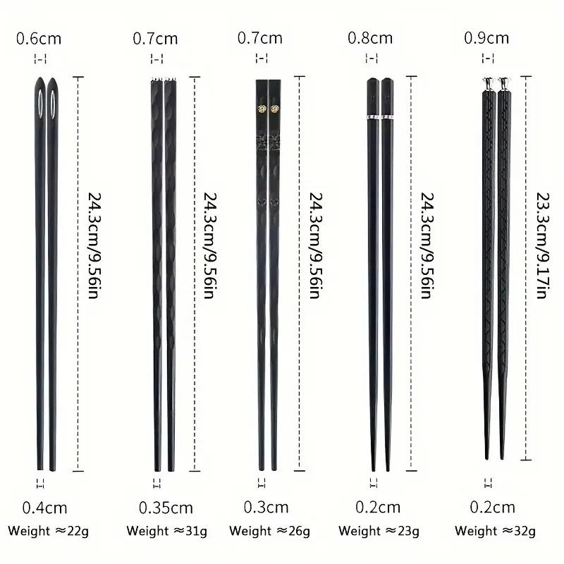5Double Antibacterial Food Grade PET+Glass fiber alloy chopsticks with silver ions High-quality Reusable Non-slip Japanese-style Chinese Chopsticks Cooking Edible Gift Box