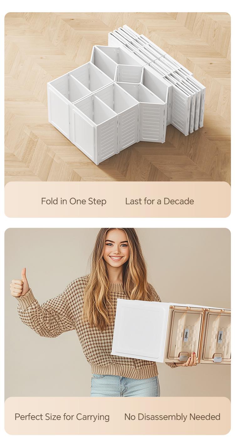 Household Dustproof Multi-Row Multi-Layer Optional Storage Box with Lid Home Storage and Organization Supplies