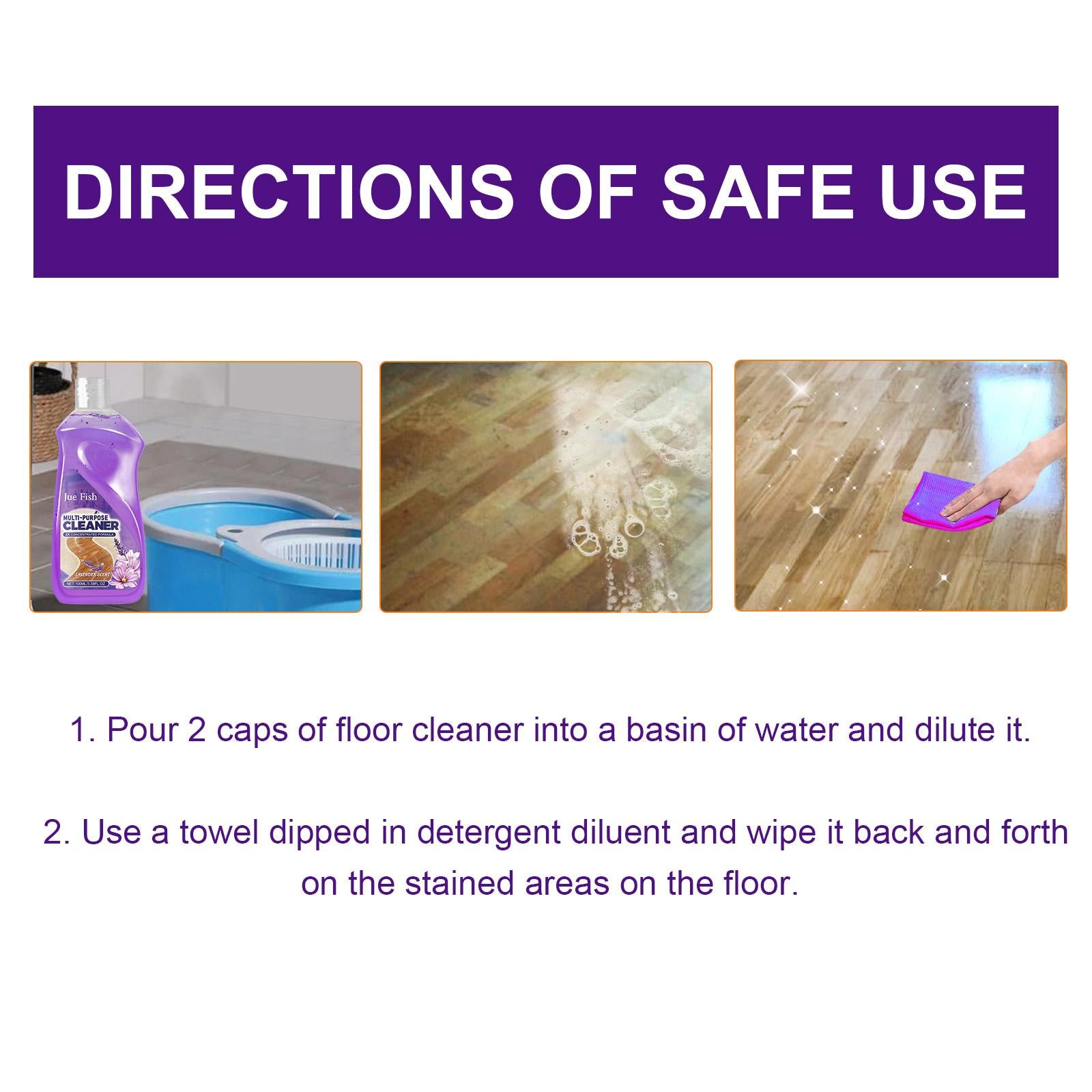 Jue-Fish Multi-functional Floor Cleaner Household Kitchen Bathroom Cleaning Remove Floor Ash and Water Stains
