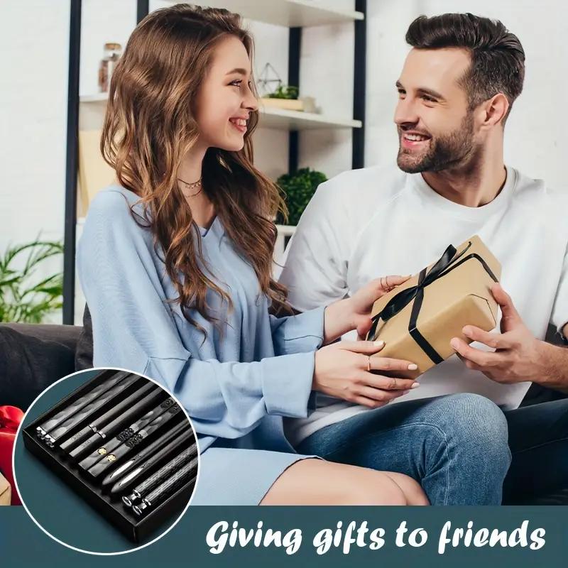 5Double Antibacterial Food Grade PET+Glass fiber alloy chopsticks with silver ions High-quality Reusable Non-slip Japanese-style Chinese Chopsticks Cooking Edible Gift Box