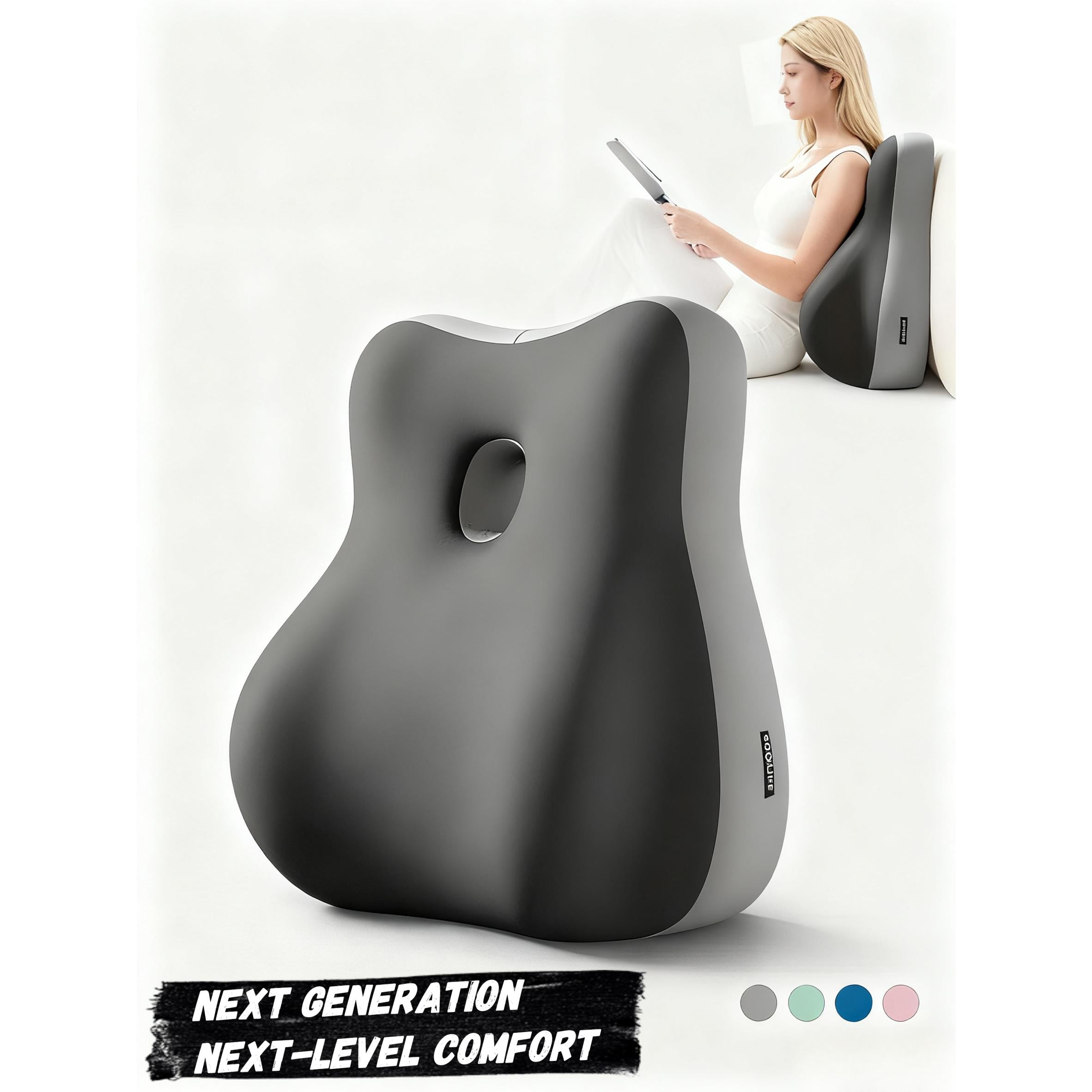 Upgraded Modern Ergonomic Memory Foam Lumbar Cushion Back Pillow Relieve Waist Fatigue Multi-position Use Plank Comfort Cushion