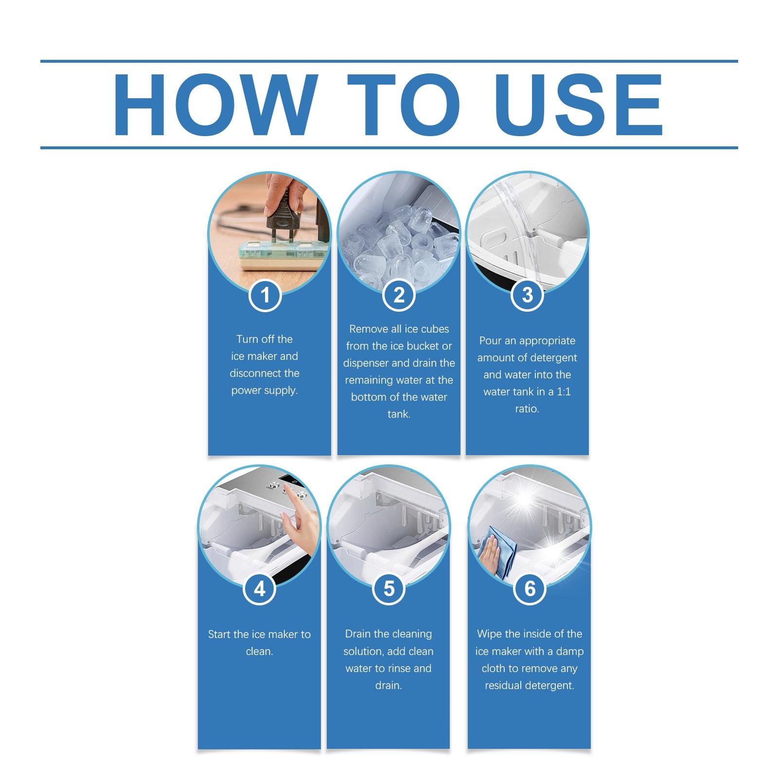 Jack Ho Ice Maker Cleaner，Daily Gentle Cleansing、Descaling, Deodorizing, Stain Removal，Care for Ice Maker