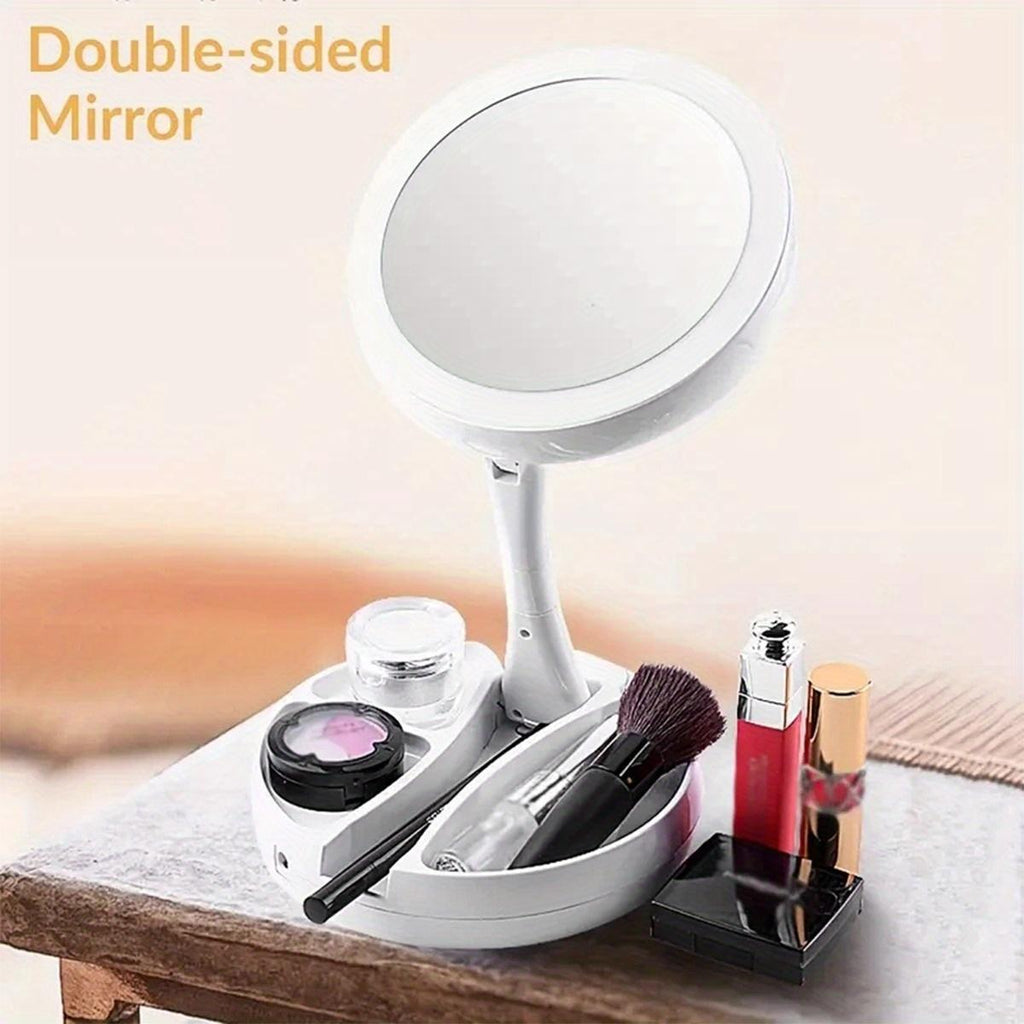 LED Lighted Makeup Mirror High Definition Desktop Vanity Mirror Essential for Girls' Dormitories and Bedrooms
