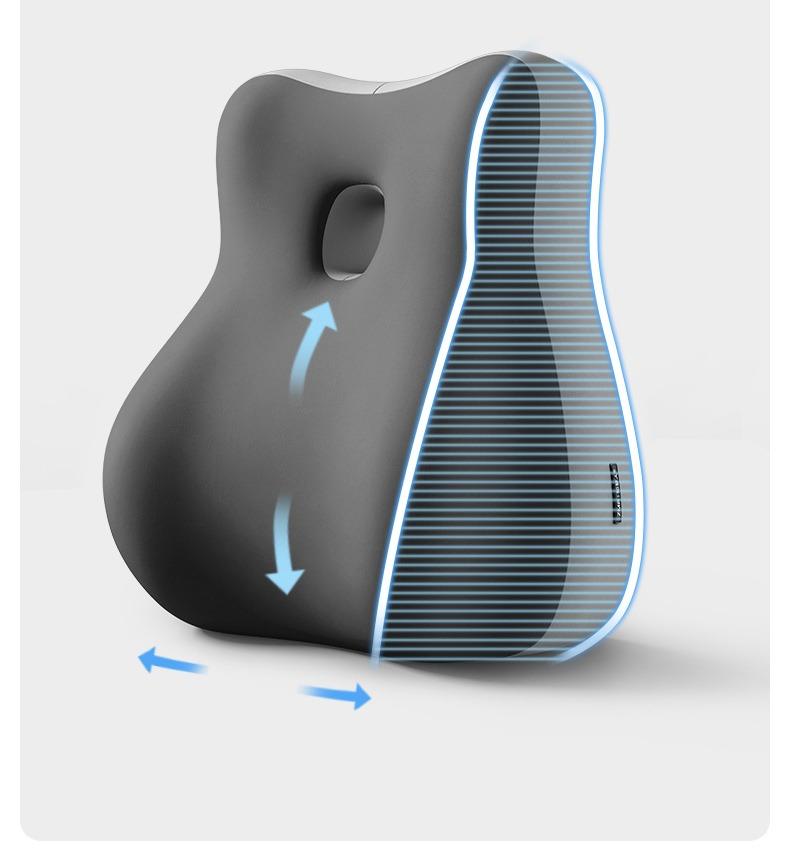 Upgraded Modern Ergonomic Memory Foam Lumbar Cushion Back Pillow Relieve Waist Fatigue Multi-position Use Plank Comfort Cushion
