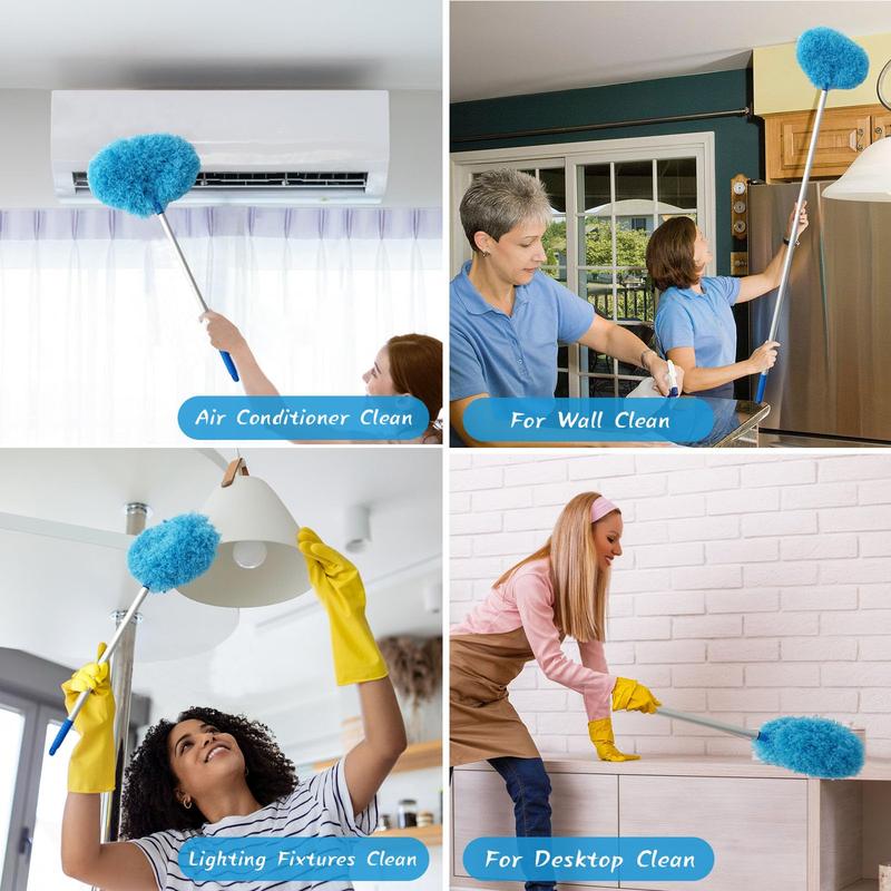 Household Cleaning Tool,Ceiling Fan Cleaner Duster with Extension Pole,Duster for Ceiling Fan Blades, Dust Removal Brush Household ltems,Removable Washable Microfiber Ceiling Fan Duster,for Dust Pet Hair, House Cleaning Home CareSupplies