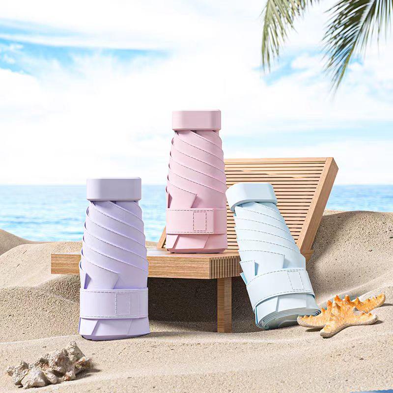 Square folding umbrella - fits palm size and offers all-day protection in any weather condition.