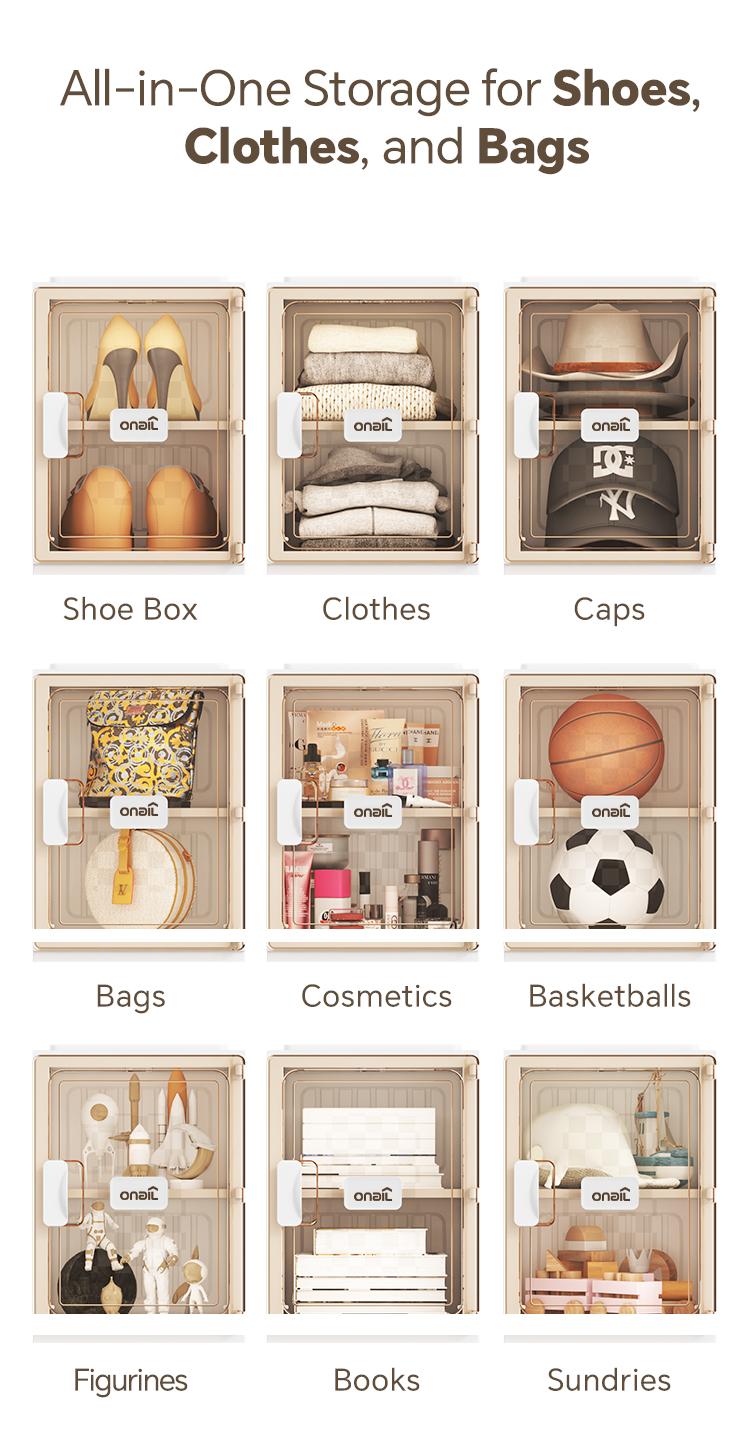 Household Dustproof Multi-Row Multi-Layer Optional Storage Box with Lid Home Storage and Organization Supplies