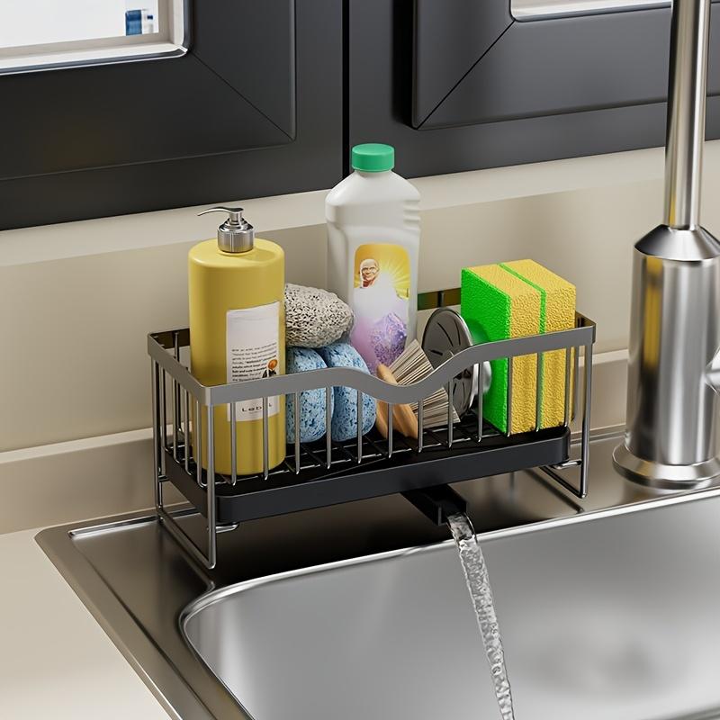 1Kitchen Household Draining Rack Wall-mounted multifunctional draining rack Multi-layer Carbon Steel Cleaning Supplies Storage Rack