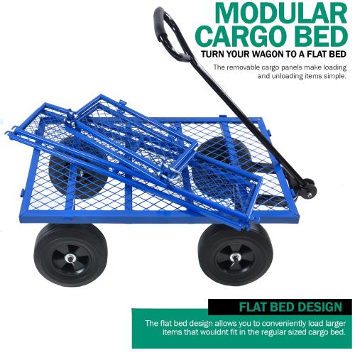 Solid Wheel Tool Trolley Garden Wood Transport Cart