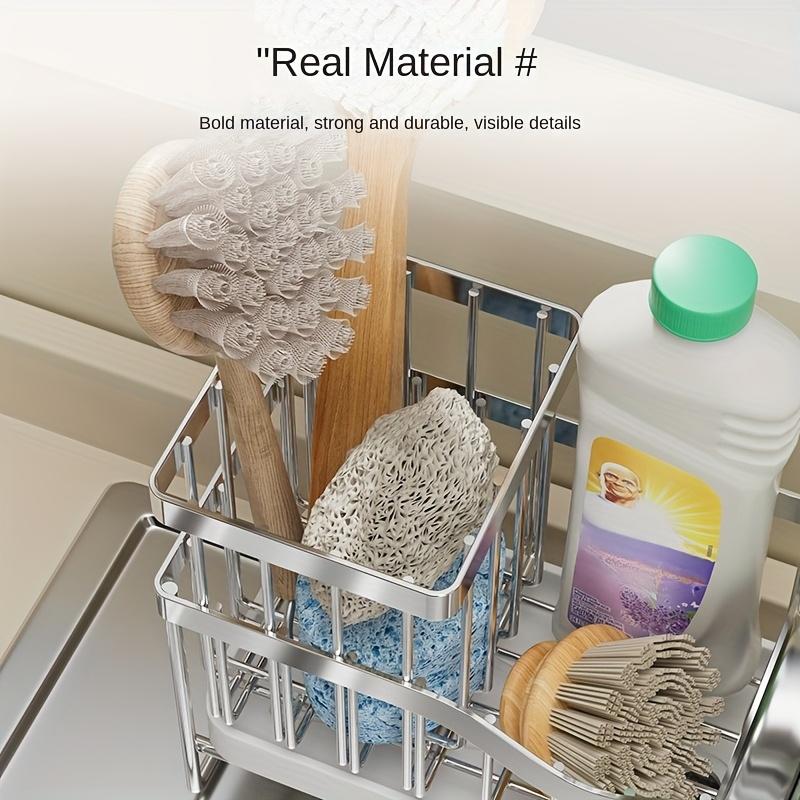 1Kitchen Household Draining Rack Wall-mounted multifunctional draining rack Multi-layer Carbon Steel Cleaning Supplies Storage Rack