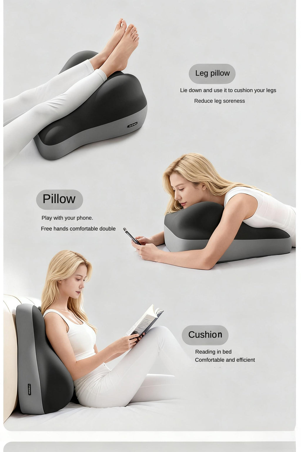 Upgraded Modern Ergonomic Memory Foam Lumbar Cushion Back Pillow Relieve Waist Fatigue Multi-position Use Plank Comfort Cushion