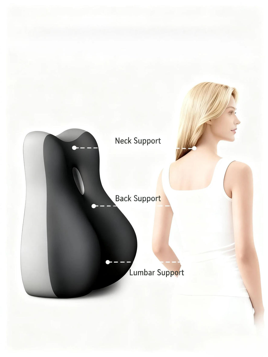 Upgraded Modern Ergonomic Memory Foam Lumbar Cushion Back Pillow Relieve Waist Fatigue Multi-position Use Plank Comfort Cushion