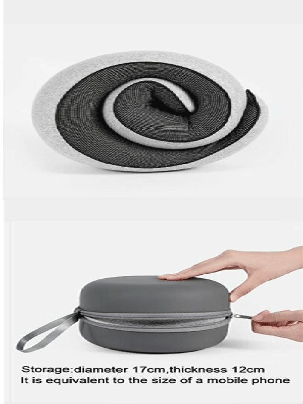 Travel Neck Pillow 100% Pure Memory Foam 360° Support Stowable for Airplanes Cars Airport Essentials